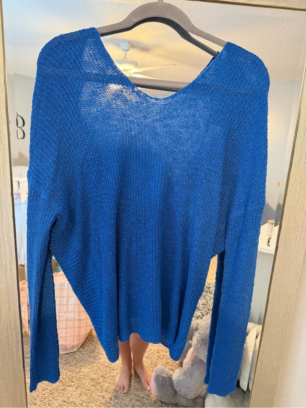 Blue Women's Lightweight Knit Sweater
